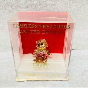 Extremely Rare Vintage Retired Swarovski Winter Crystal Bear Charm